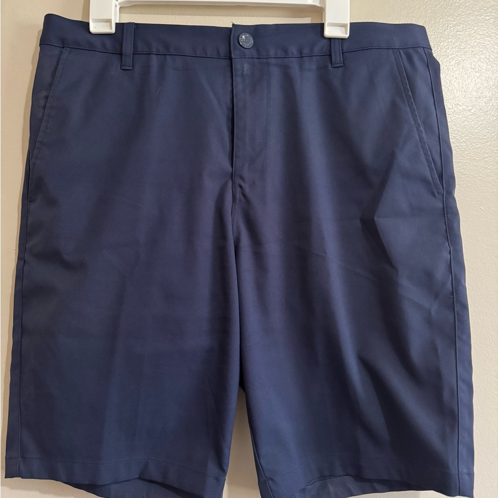 Puma Golf Men’s Shorts Navy Blue Performance Chino Flat Front Size 34
